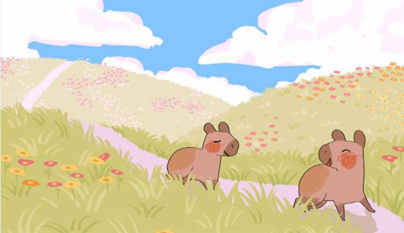 Những hình nền máy tính cute capybara - Hình số 7