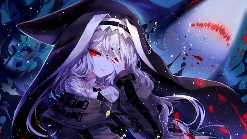 Những hình nền anime nữ màu tím - Hình số 4