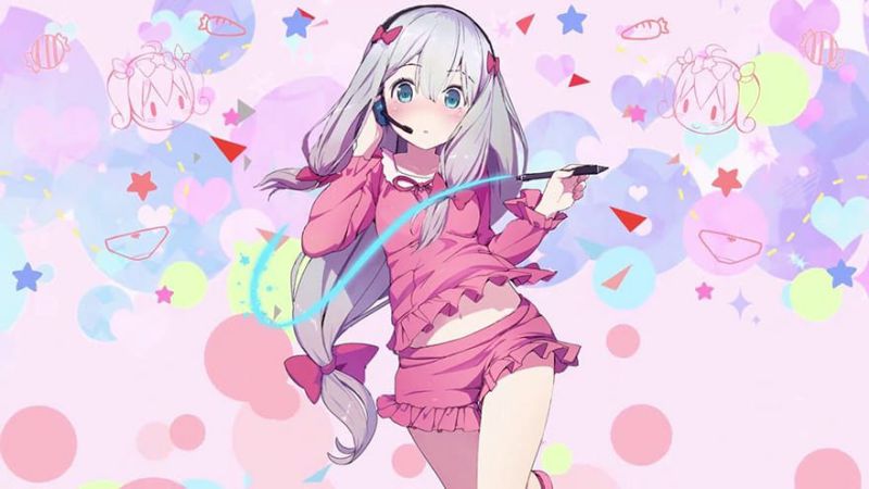 Những hình nền anime nữ màu hồng - Hình số 4