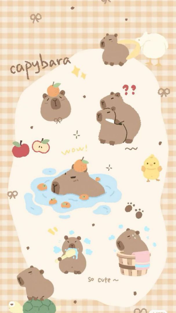 Những hình nền điện thoại capybara chibi - Hình số 1