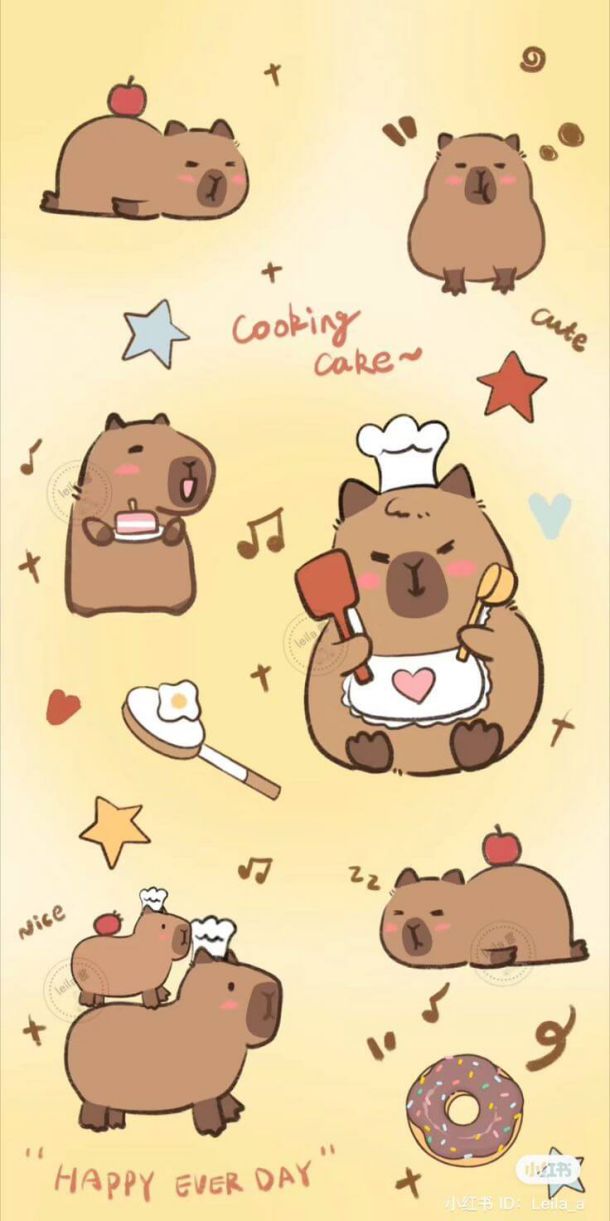 Những hình nền điện thoại capybara cute - Hình số 3