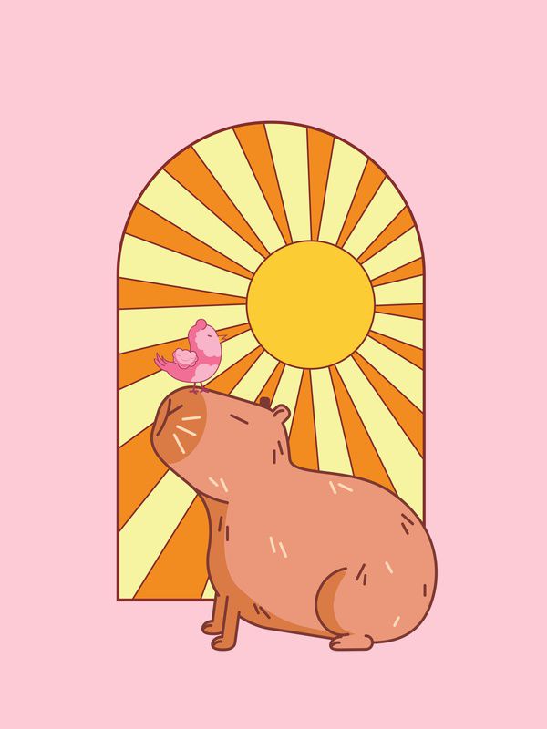 Những hình nền điện thoại capybara màu hồng - Hình số 10