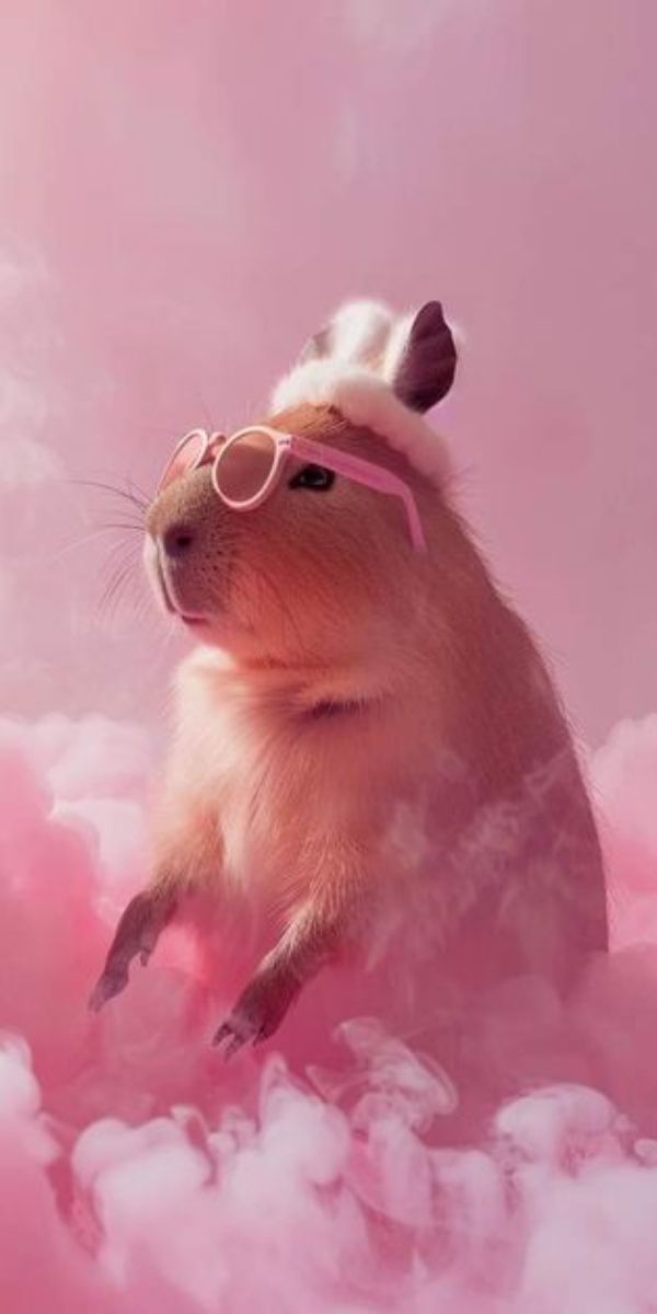 Những hình nền điện thoại capybara màu hồng - Hình số 7