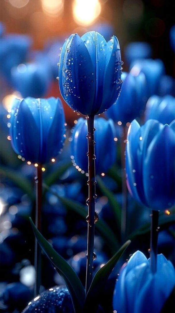 Những hình nền điện thoại hoa tulip màu xanh - Hình số 4