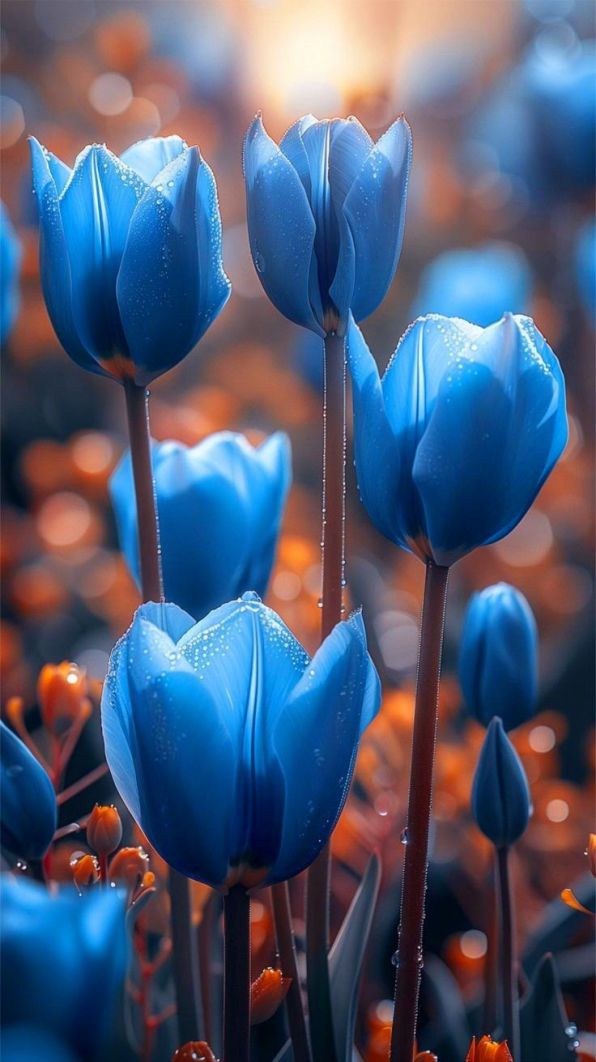 Những hình nền điện thoại hoa tulip màu xanh - Hình số 7