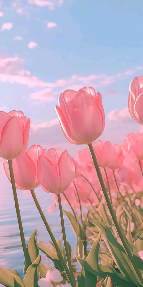 Những hình nền điện thoại hoa tulip màu hồng - Hình số 3