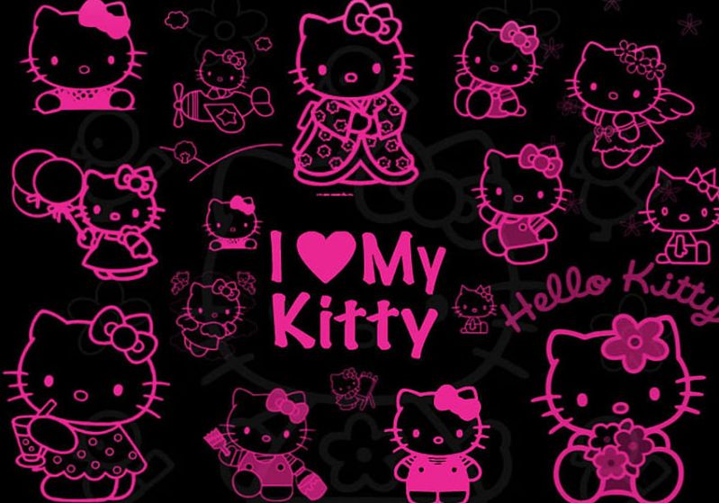 Những hình nền hello kitty màu đen - Hình số 4
