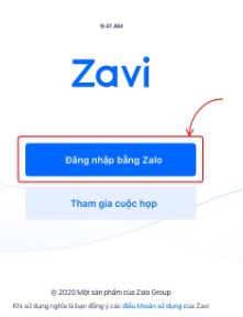 Nhấn chọn tùy chọn “Đăng nhập bằng Zalo”.