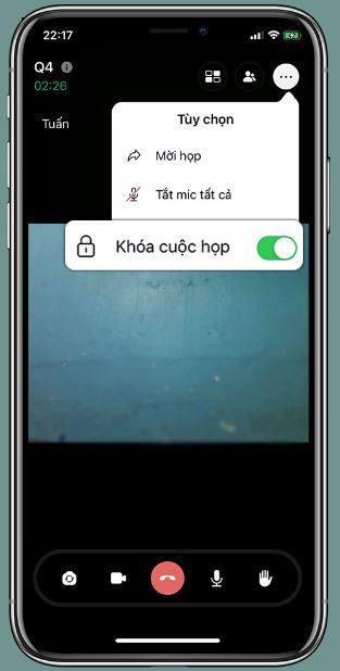Khóa cuộc họp dễ thao tác, giúp kiểm soát người tham gia hiệu quả.