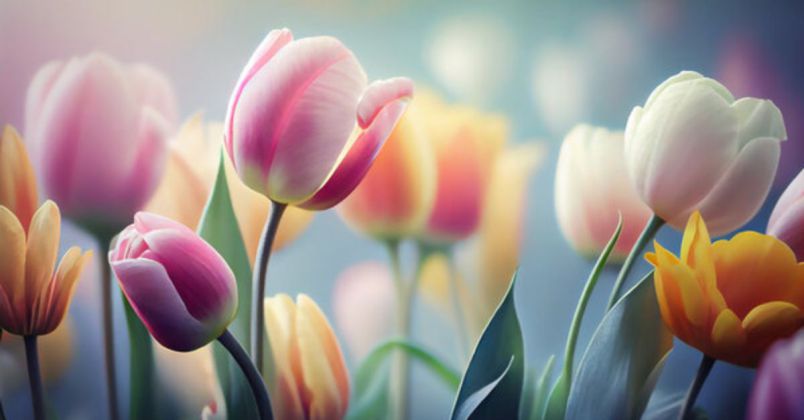 Những hình nền hoa tulip trắng hồng - Hình số 7