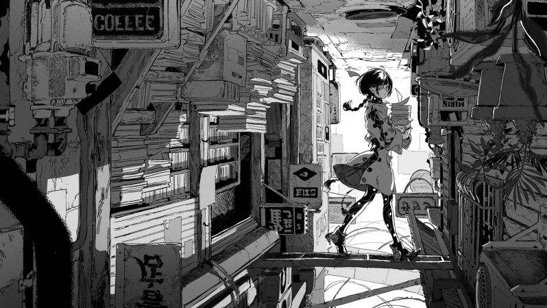 Những hình nền 8k đen trắng anime - Hình số 9
