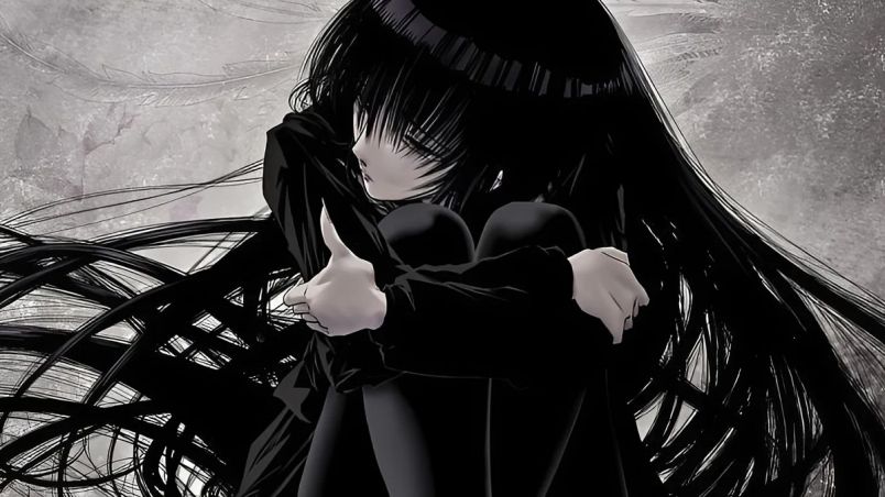 Những ảnh anime nữ đen trắng - Hình số 2