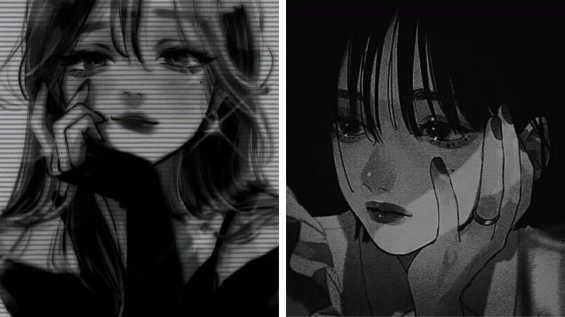 Những ảnh anime nữ đen trắng - Hình số 6