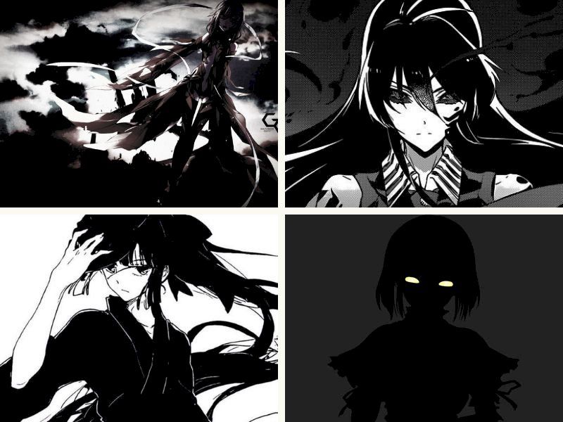 Những ảnh anime nữ đen trắng - Hình số 7