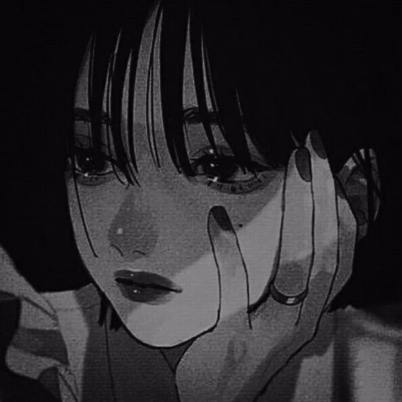 Những ảnh anime nữ đen trắng - Hình số 8