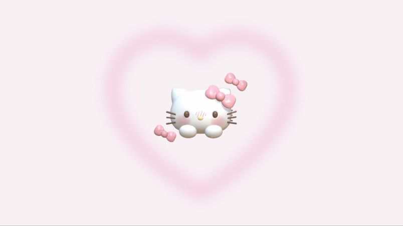 Những hình nền cute màu hồng nhạt hello kitty - Hình số 8