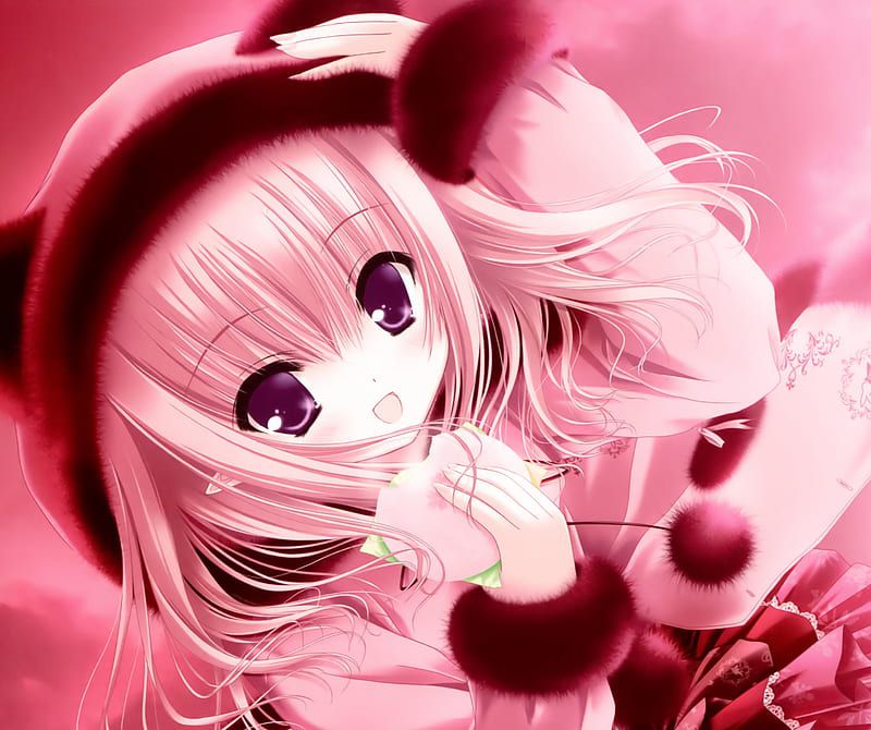 Những hình nền cute hồng anime - Hình số 7