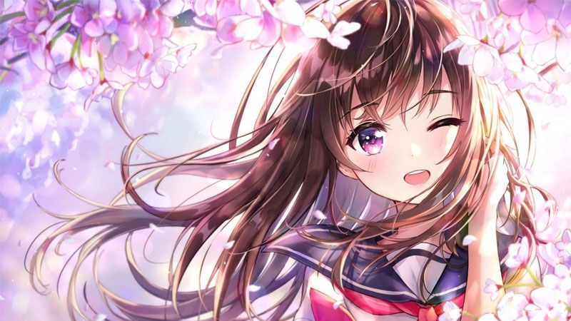 Những hình nền cute màu hồng nhạt anime - Hình số 1