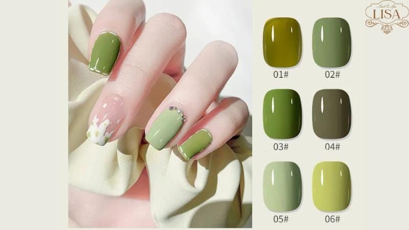 Những mẫu móng tay đẹp màu xanh - Hình số 4