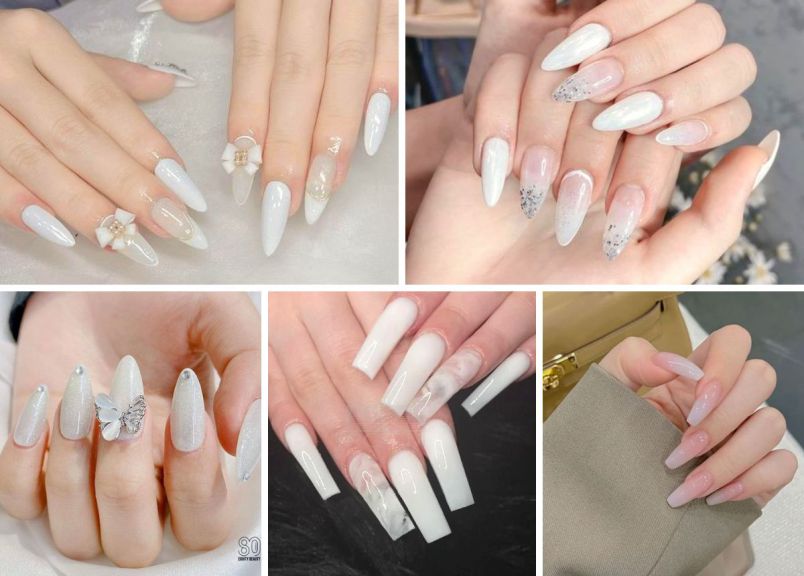 Những mẫu móng tay đẹp màu trắng - Hình số 2