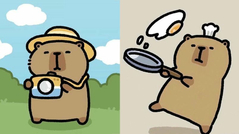 Những hình nền cute capybara chibi - Hình số 1