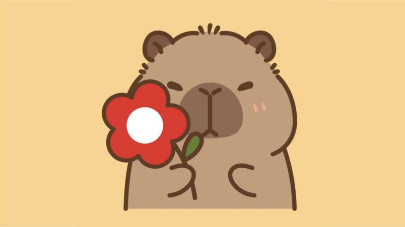 Những hình nền cute capybara chibi - Hình số 5