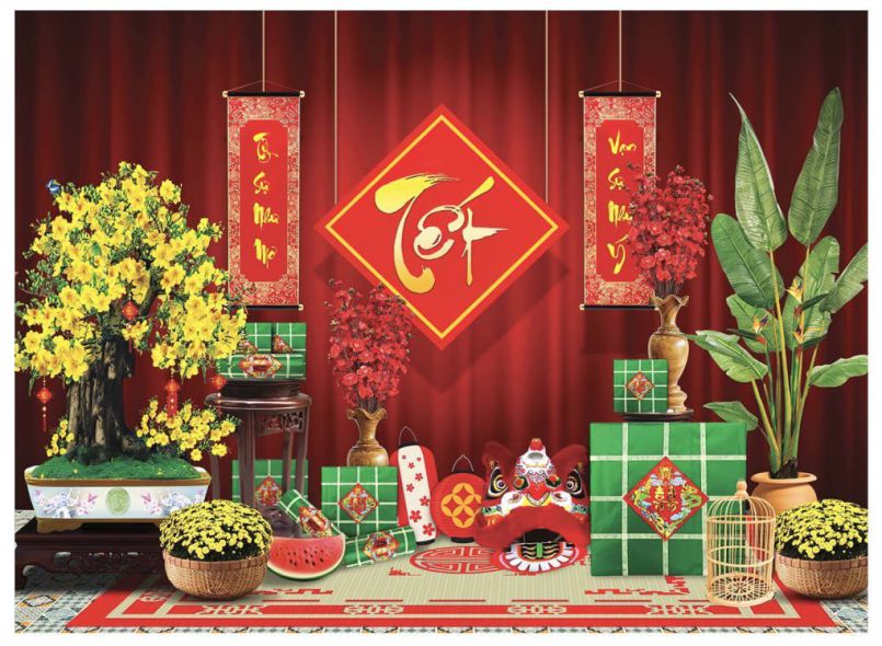 Những background tết vector - Hình số 7