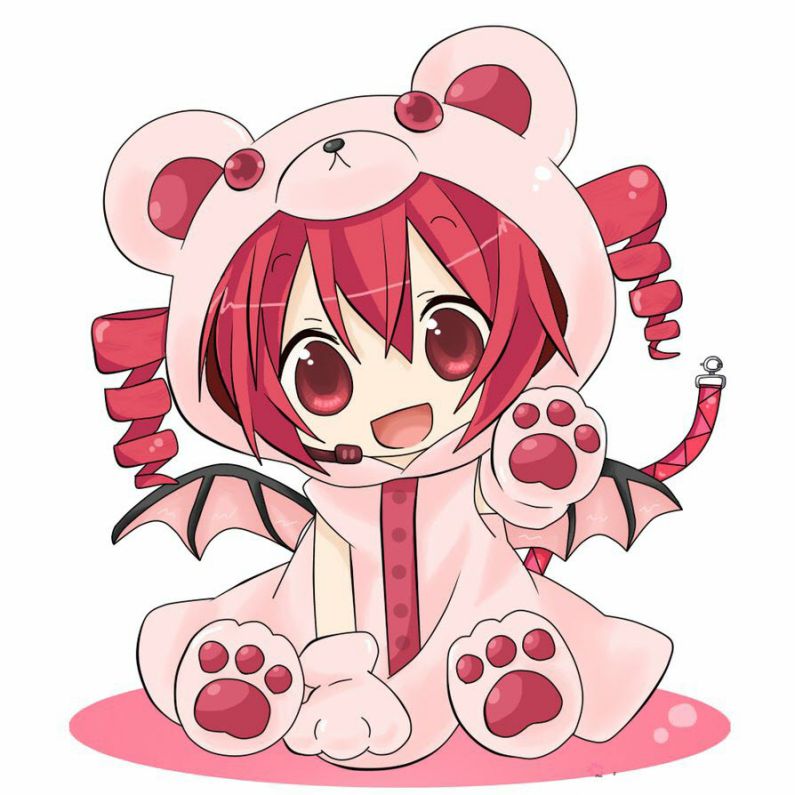 Những hình ảnh chibi nữ cute đơn giản màu đỏ - Hình số 2