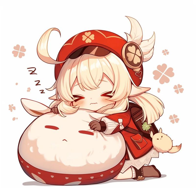 Những hình ảnh chibi nữ cute đơn giản màu đỏ - Hình số 3