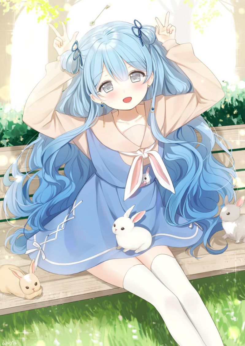 Những hình ảnh anime cute chibi màu xanh - Hình số 5