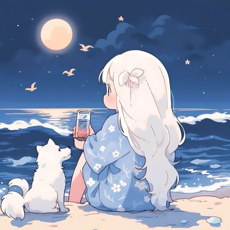 Những hình ảnh anime cute chibi màu xanh - Hình số 7