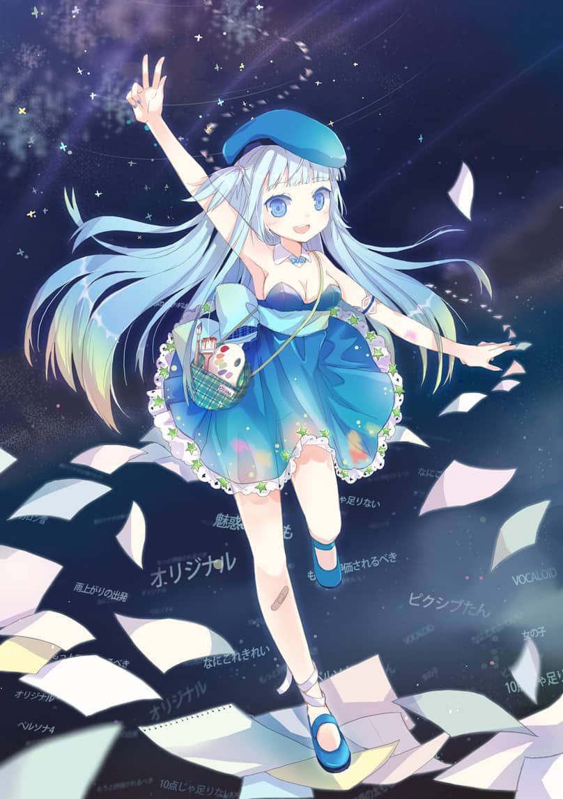 Những hình ảnh chibi nữ cute màu xanh dương anime - Hình số 4