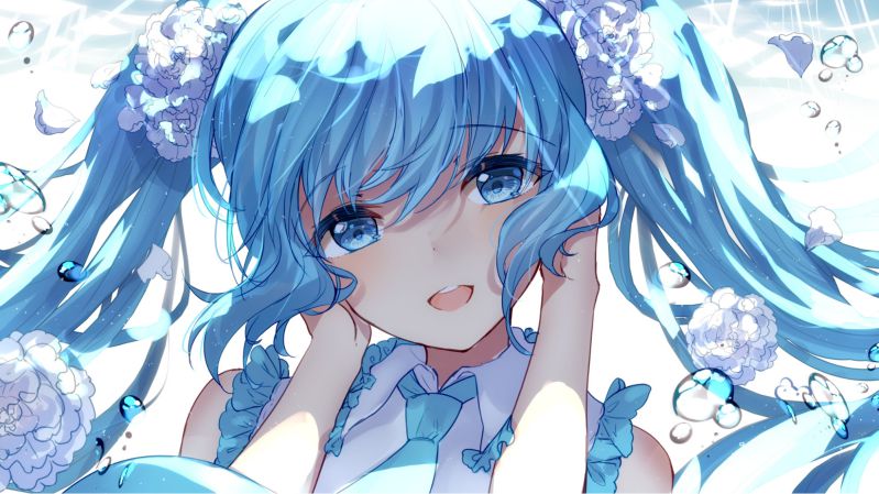 Những hình ảnh chibi nữ cute màu xanh dương anime - Hình số 9