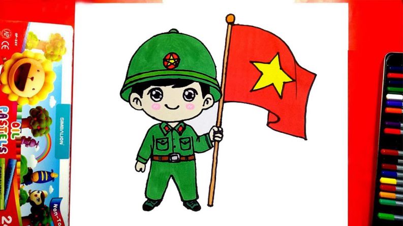 Những ảnh chibi cầm cờ việt nam của con trai - Hình số 2
