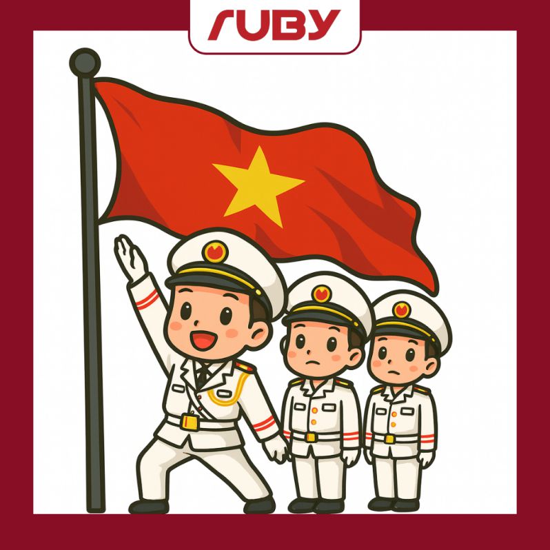 Những ảnh chibi cầm cờ việt nam của con trai - Hình số 4