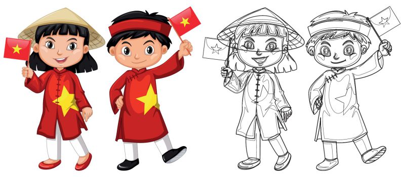 Những ảnh chibi cầm cờ việt nam của trẻ em - Hình số 1