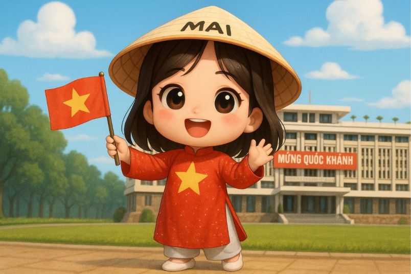 Những ảnh chibi cầm cờ việt nam của trẻ em - Hình số 7