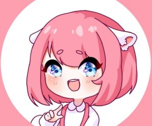 Những hình ảnh chibi nữ cute đơn giản màu hồng - Hình số 7