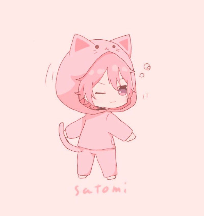 Những hình ảnh chibi nữ cute đơn giản màu hồng - Hình số 8