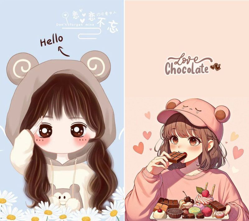 Những hình ảnh chibi nữ cute đơn giản dễ thương - Hình số 3