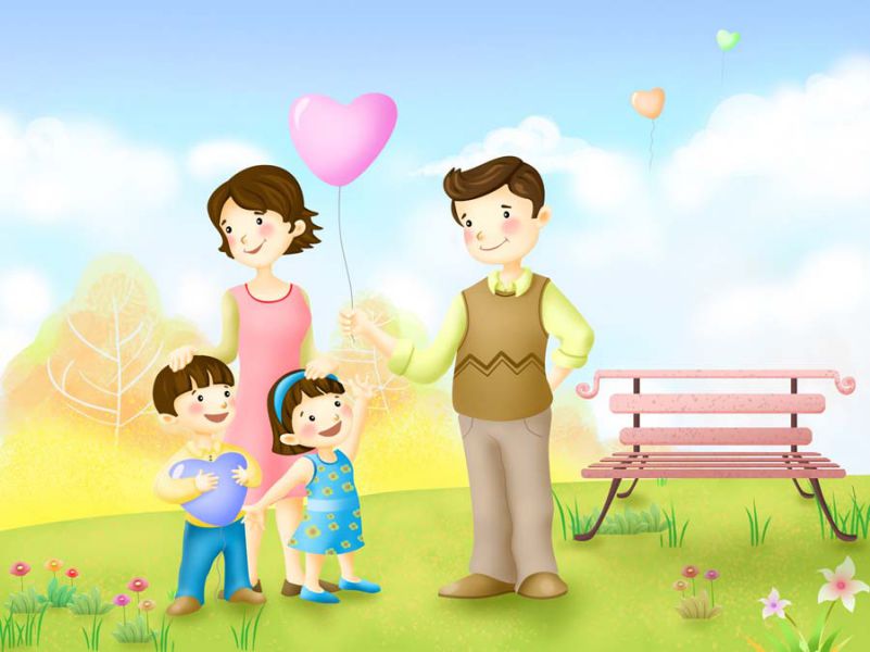 Những ảnh chibi gia đình 4 người hạnh phúc - Hình số 1