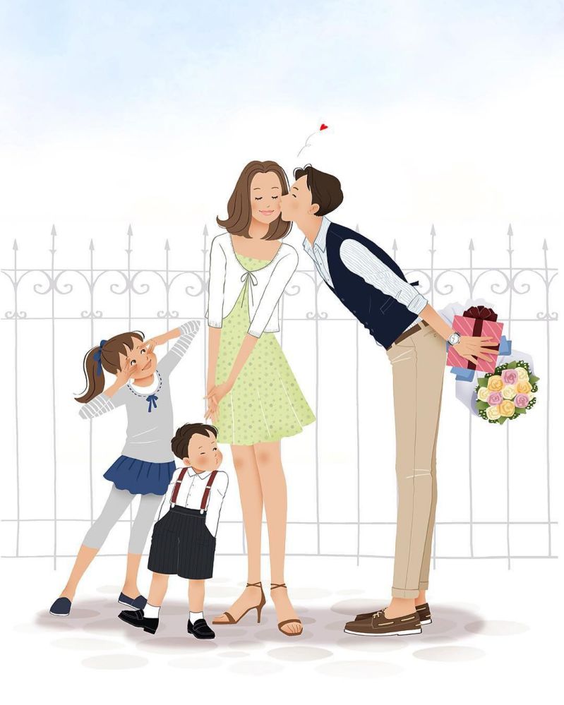 Những ảnh chibi gia đình 4 người hạnh phúc - Hình số 2
