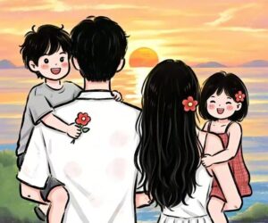 Những ảnh chibi gia đình 4 người hạnh phúc - Hình số 6
