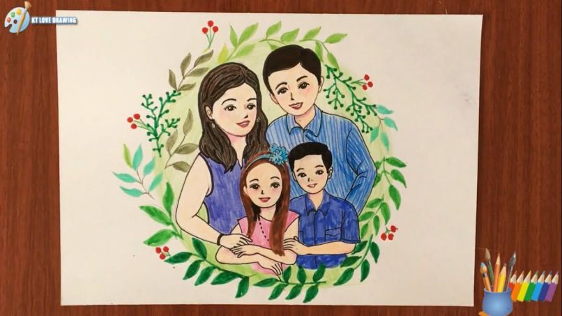 Những ảnh chibi gia đình 4 người 1 trai 1 gái - Hình số 3