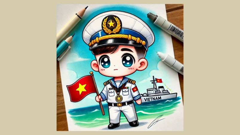Những ảnh chibi cầm cờ việt nam đẹp - Hình số 8