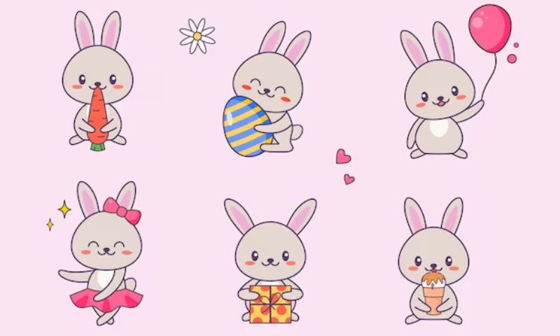 Những hình ảnh thỏ chibi cute màu hồng - Hình số 4