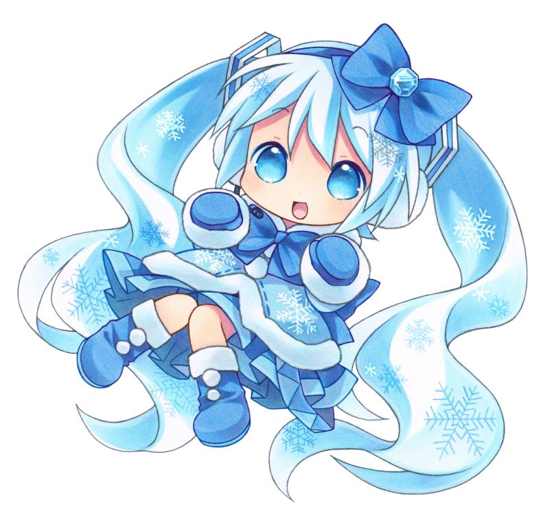 Những hình ảnh chibi nữ cute đơn giản màu xanh - Hình số 1