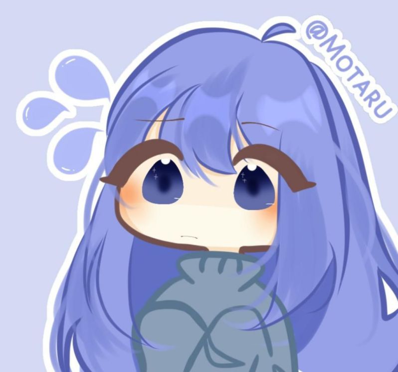 Những hình ảnh chibi nữ cute đơn giản màu xanh - Hình số 4