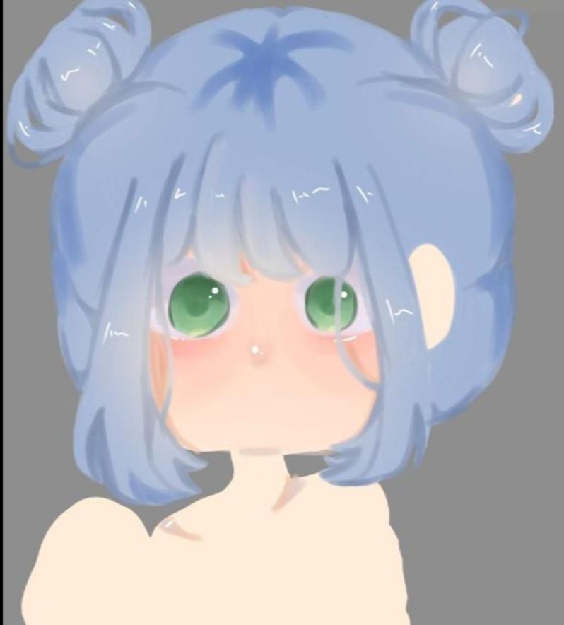 Những hình ảnh chibi nữ cute đơn giản màu xanh - Hình số 7