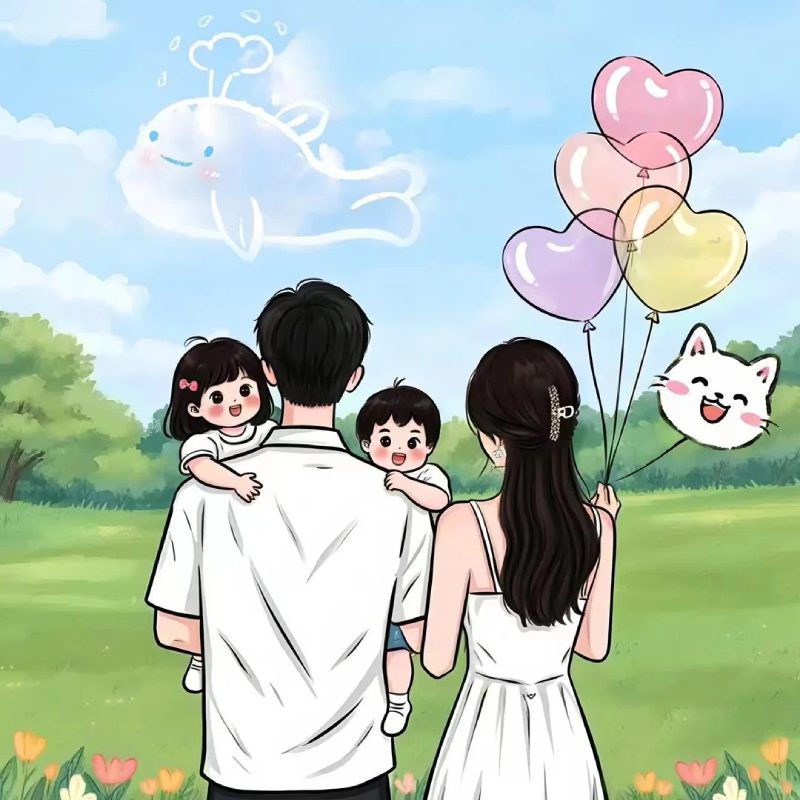 Những ảnh gia đình chibi 4 người - Hình số 1